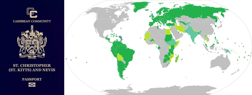 Visa-free destinations for St Kitts and Nevis nationals